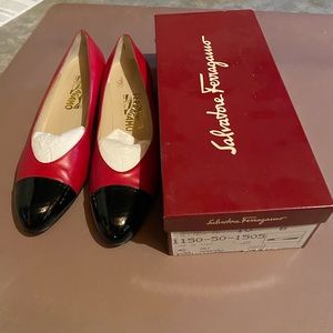 Salvatore Ferragamo black and red shoes
